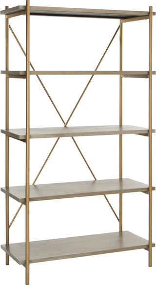 Safavieh Rigby 5 Tier Etagere Gold Liquid and Rustic Oak Furniture 