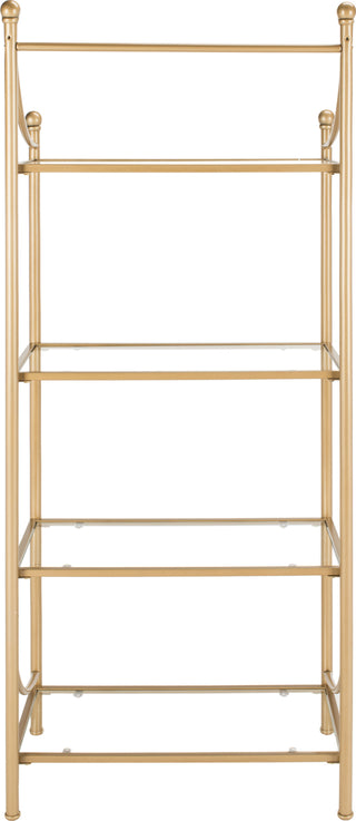 Safavieh Diana 4 Tier Etagere Gold Liquid and Tempered Glass Furniture 