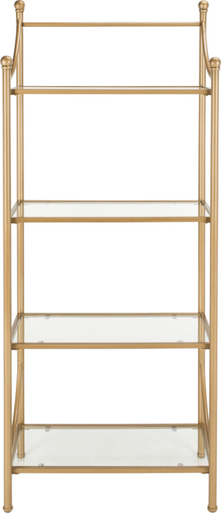 Safavieh Diana 4 Tier Etagere Gold Liquid and Tempered Glass Furniture main image