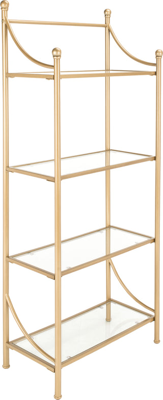 Safavieh Diana 4 Tier Etagere Gold Liquid and Tempered Glass Furniture 