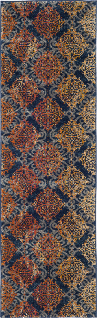 Safavieh Evoke EVK230S Blue/Orange Area Rug 