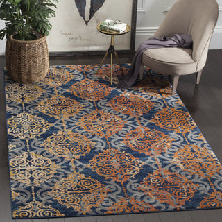 Safavieh Evoke EVK230S Blue/Orange Area Rug  Feature