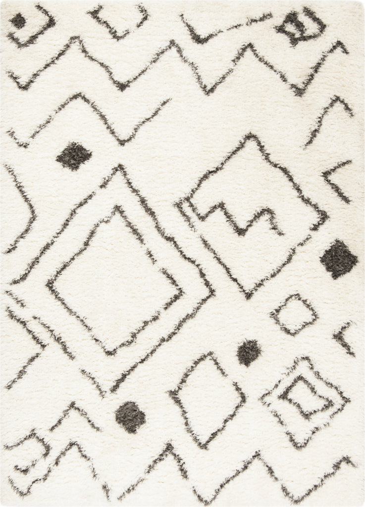 Safavieh Flokati Shag FLK980A Ivory/Charcoal Area Rug main image