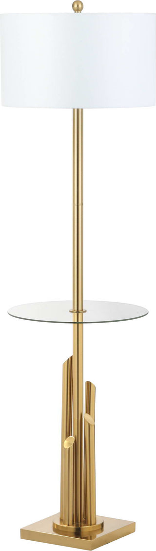 Safavieh Ambrosio 61-Inch H Floor Lamp Side Table Brass/Gold Mirror 