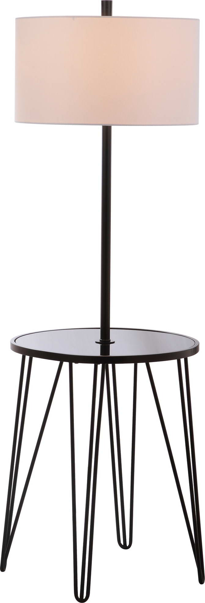Safavieh Ciro 58-Inch H Floor Lamp Side Table Black Mirror main image