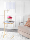 Safavieh Crispin Floor Lamp Side Table Gold Leaf  Feature
