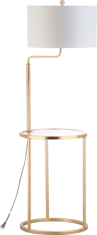 Safavieh Crispin Floor Lamp Side Table Gold Leaf 