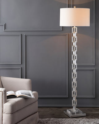 Safavieh Elodie Metal Ring Floor Lamp Silver Leaf  Feature