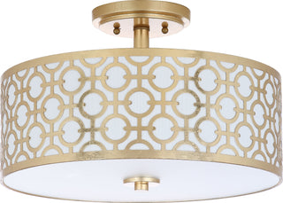 Safavieh Vera Chain-Link 3 Light 155-Inch Dia Gold Flush Mount Lamp 