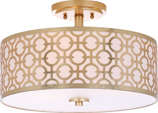 Safavieh Vera Chain-Link 3 Light 155-Inch Dia Gold Flush Mount Lamp main image