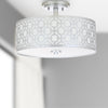 Safavieh Vera Chain-Link 3 Light 155-Inch Dia Silver Flush Mount Lamp 