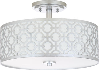 Safavieh Vera Chain-Link 3 Light 155-Inch Dia Silver Flush Mount Lamp 