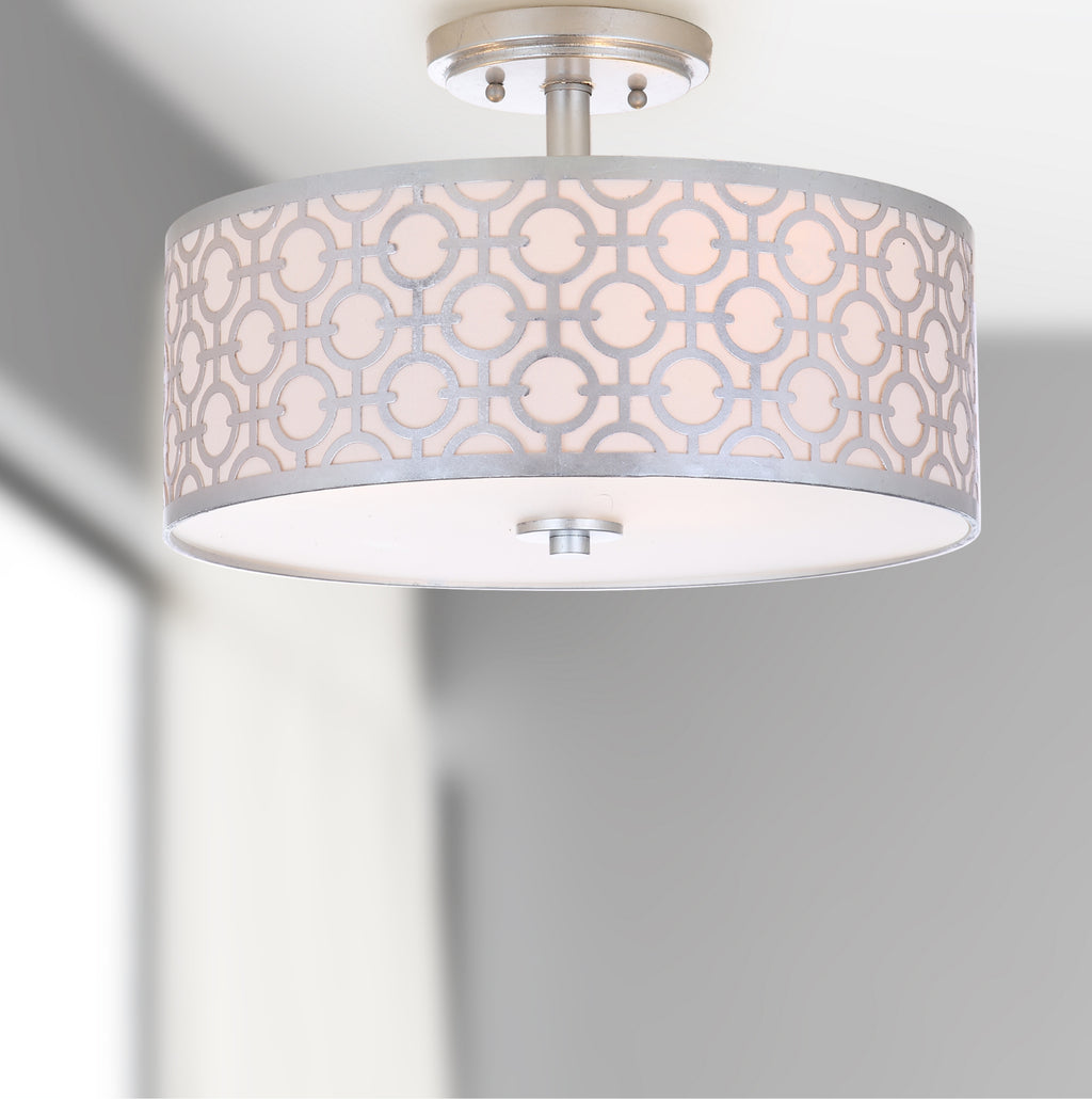 Safavieh Vera Chain-Link 3 Light 155-Inch Dia Silver Flush Mount Lamp  Feature