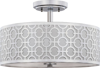 Safavieh Vera Chain-Link 3 Light 155-Inch Dia Chrome Flush Mount Lamp Mirror 