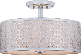 Safavieh Vera Chain-Link 3 Light 155-Inch Dia Chrome Flush Mount Lamp Mirror main image