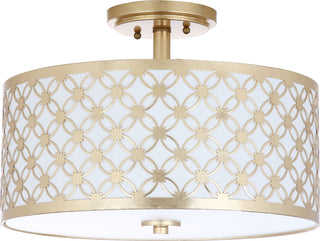 Safavieh Hutch 3 Light 16-Inch Dia Gold Flush Mount Lamp 