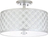 Safavieh Hutch 3 Light 16-Inch Dia Silver Flush Mount Lamp Mirror 