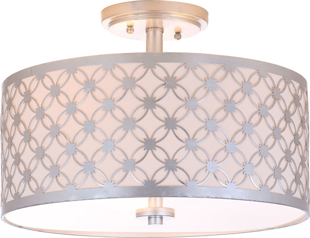 Safavieh Hutch 3 Light 16-Inch Dia Silver Flush Mount Lamp Mirror main image