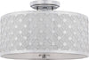 Safavieh Hutch 3 Light 16-Inch Dia Chrome Flush Mount Lamp Mirror 