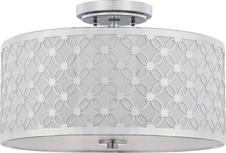 Safavieh Hutch 3 Light 16-Inch Dia Chrome Flush Mount Lamp Mirror 