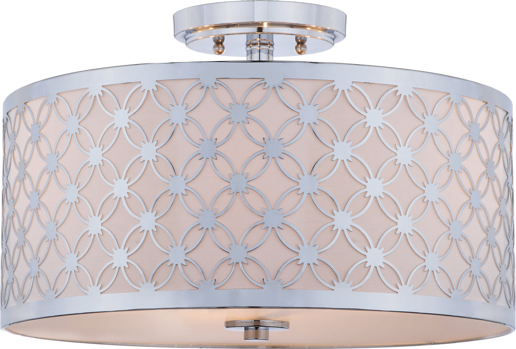 Safavieh Hutch 3 Light 16-Inch Dia Chrome Flush Mount Lamp Mirror main image