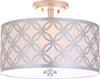 Safavieh Cecily Leaf Trellis 3 Light 15-Inch Dia Silver Flush Mount Lamp Mirror main image
