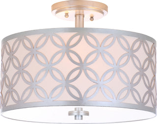 Safavieh Cecily Leaf Trellis 3 Light 15-Inch Dia Silver Flush Mount Lamp Mirror main image