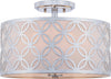 Safavieh Cecily Leaf Trellis 3 Light 15-Inch Dia Chrome Flush Mount Lamp Mirror main image