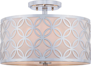 Safavieh Cecily Leaf Trellis 3 Light 15-Inch Dia Chrome Flush Mount Lamp Mirror main image