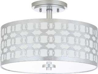 Safavieh Cedar Linked 3 Light 15-Inch Dia Silver Flush Mount Lamp 