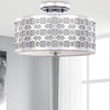 Safavieh Cedar Linked 3 Light 15-Inch Dia Chrome Flush Mount Lamp Mirror 