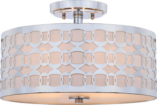 Safavieh Cedar Linked 3 Light 15-Inch Dia Chrome Flush Mount Lamp Mirror main image