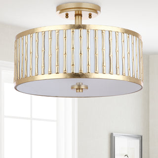 Safavieh Pierce Bamboo 3 Light 1525-Inch Dia Gold Flush Mount Lamp 