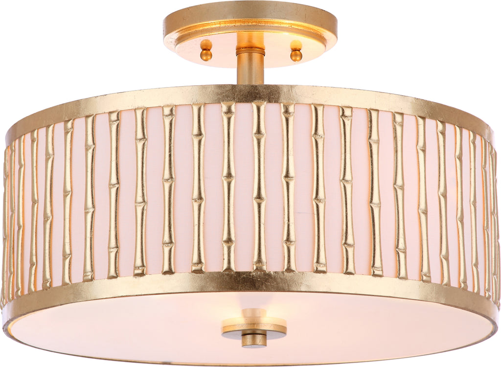 Safavieh Pierce Bamboo 3 Light 1525-Inch Dia Gold Flush Mount Lamp main image