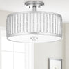 Safavieh Pierce Bamboo 3 Light 1525-Inch Dia Silver Flush Mount Lamp Mirror 