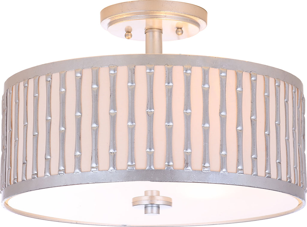 Safavieh Pierce Bamboo 3 Light 1525-Inch Dia Silver Flush Mount Lamp Mirror main image