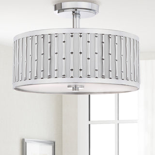 Safavieh Pierce Bamboo 3 Light 1525-Inch Dia Chrome Flush Mount Lamp Mirror 