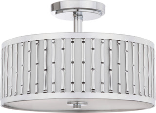 Safavieh Pierce Bamboo 3 Light 1525-Inch Dia Chrome Flush Mount Lamp Mirror 