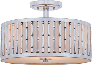 Safavieh Pierce Bamboo 3 Light 1525-Inch Dia Chrome Flush Mount Lamp Mirror main image