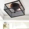 Safavieh Hagan Flush Mount Black Lamp Mirror 