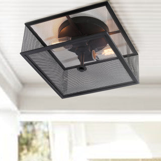 Safavieh Hagan Flush Mount Black Lamp Mirror 