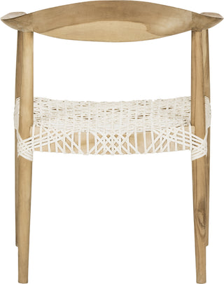 Safavieh Bandelier Arm Chair Light Oak and Off White Furniture 