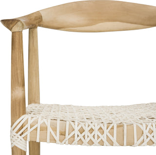 Safavieh Bandelier Arm Chair Light Oak and Off White Furniture 