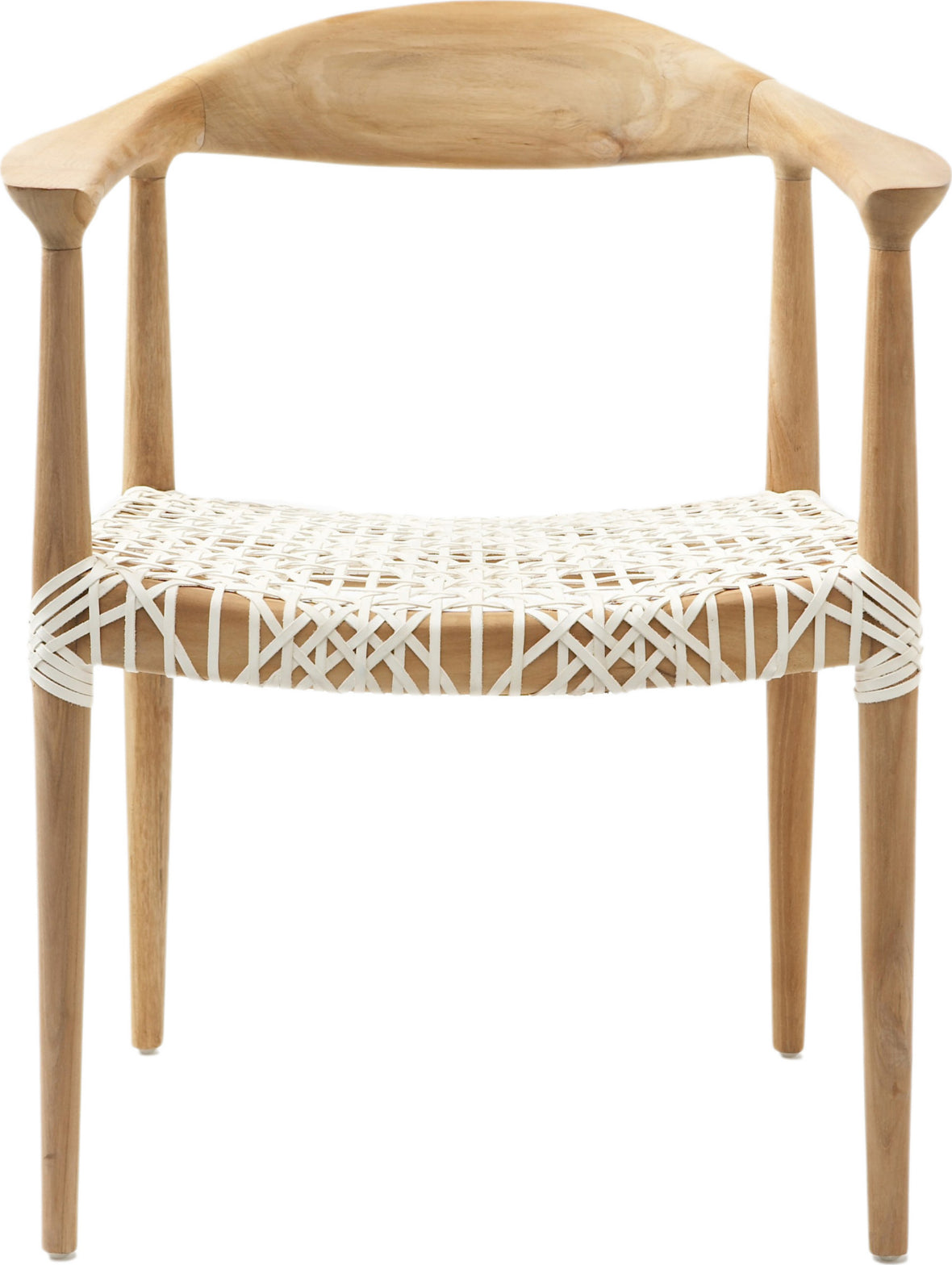 Safavieh Bandelier Arm Chair Light Oak and Off White Furniture main image