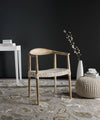 Safavieh Bandelier Arm Chair Light Oak and Off White  Feature