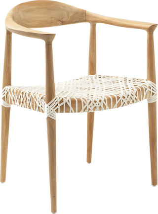 Safavieh Bandelier Arm Chair Light Oak and Off White Furniture 