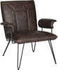 Safavieh Johannes 173''H Mid Century Modern Leather Arm Chair Antique Brown and Black Furniture 