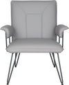 Safavieh Johannes 173''H Mid Century Modern Leather Arm Chair Grey and Black Furniture main image