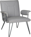 Safavieh Johannes 173''H Mid Century Modern Leather Arm Chair Grey and Black Furniture 