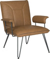 Safavieh Johannes 173''H Mid Century Modern Leather Arm Chair Camel and Black Furniture 